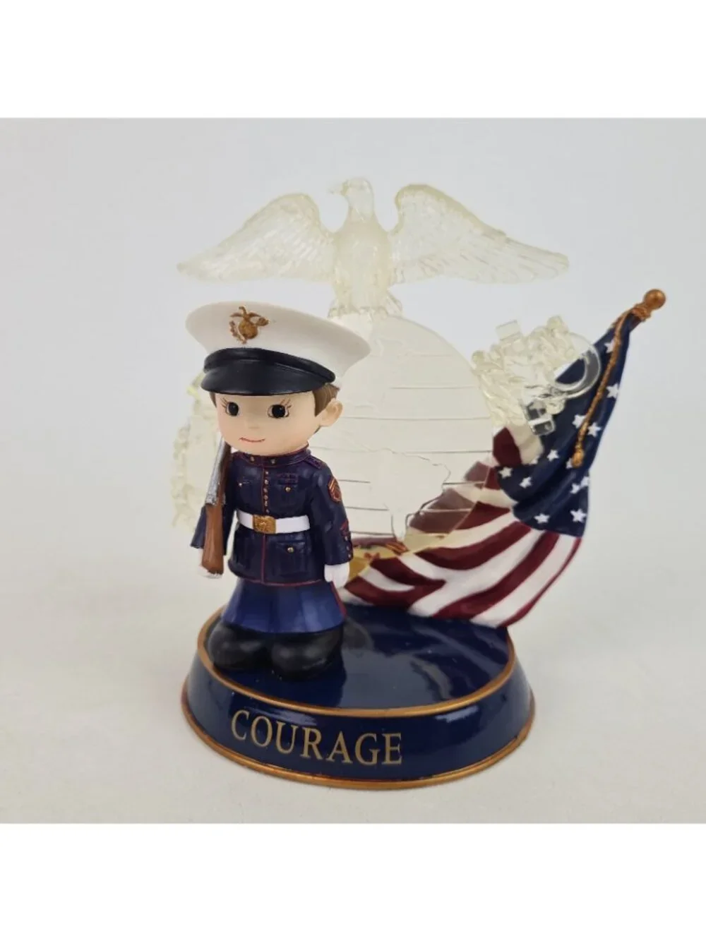 Hamilton Collection Courage USMC Standard Of Excellence 0017 Porcelain Figure